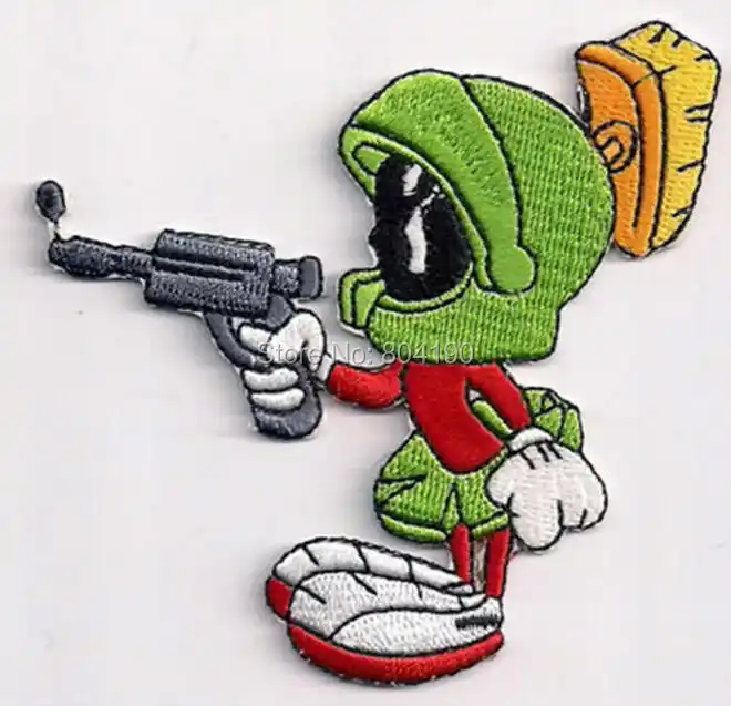 3 Looney Tunes Marvin O Marciano Apontando Raygun Figura Serie De Tv Dos Desenhos Animados Punk Rockabilly Apliques Costurar Em Ferro No Remendo Patches Aliexpress