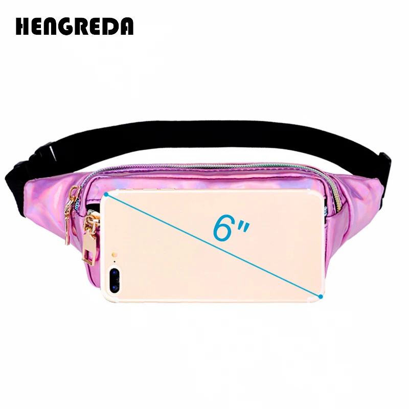 Лазерная голографическая поясная сумка Голограмма поясная сумка тонкая блестящая неоновая PU сумка на пояс кожаный карман для женщин и девушек вечерние дорожные сумки