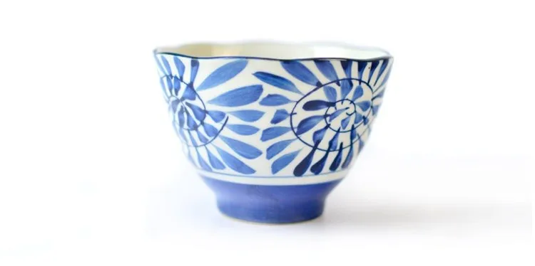 Керамика чаша ретро ручная роспись Посуда подглазурная Китай сине-белые Японский Корейский риса миска толстые