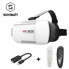 Enviar desde moscú vr casco de realidad virtual gafas 3d google cartón caja móvil auricular + otg cable remoto for4-6 ón’