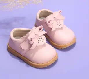 Обувь для девочек с бантом; обувь принцессы для малышей; Весенняя новая детская обувь с мягкой подошвой - Цвет: Розовый