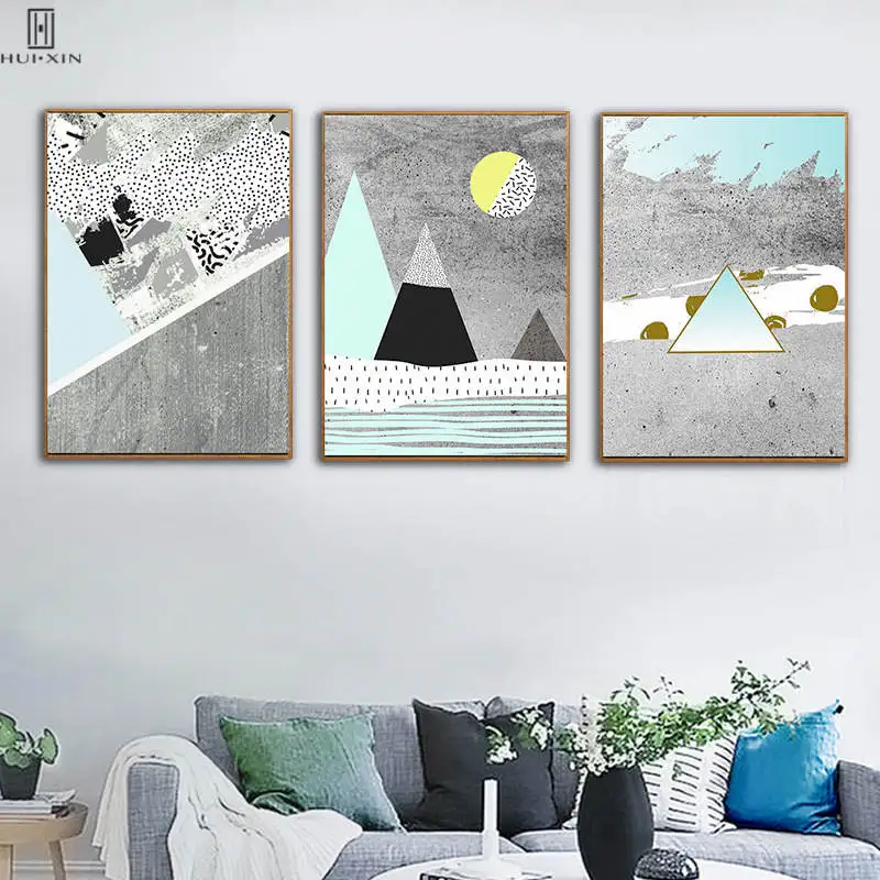 

Abstract Simple Landscape Pictures Triangles As Mountain Minimalist HD Pattern Unframed Posters Wall Art For Home Room Decor