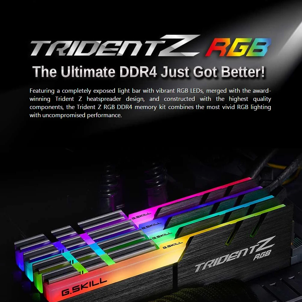 G. SKILL TridentZ RGB серия оперативной памяти DDR4 16 Гб(2x8G) 3200 МГц 1,35 в для настольного компьютера F4-3200C16D-16GTZ