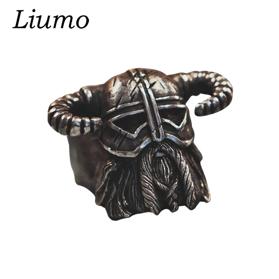 

Liumo Vintage Punk Style Nordic Viking Gladiator Man Alloy Biker Ring Lr1022