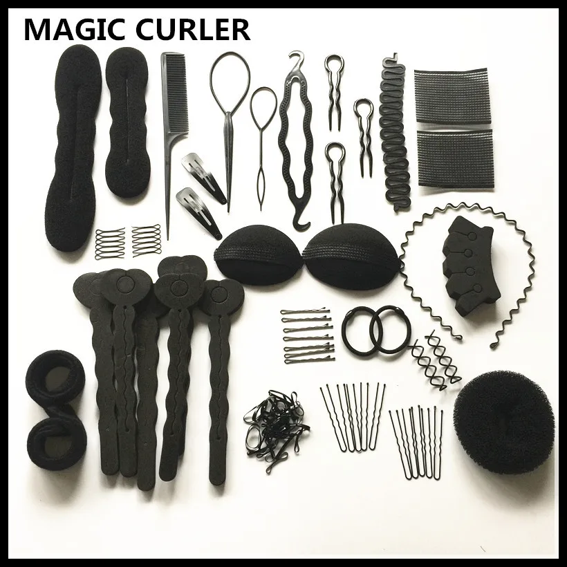 MAGIC CURLER 20 models automatic hair sponge bun braider Sets DIY Hair Twist Styling Tool For women hairstyles Elastic Rubber