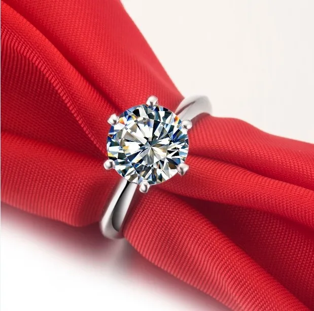 Романтические 2.7Ct Синтетические Кольца бриллианты 925 Серебро Белое золото цвет кольцо для женщин Свадебные наборы романтические драгоценности