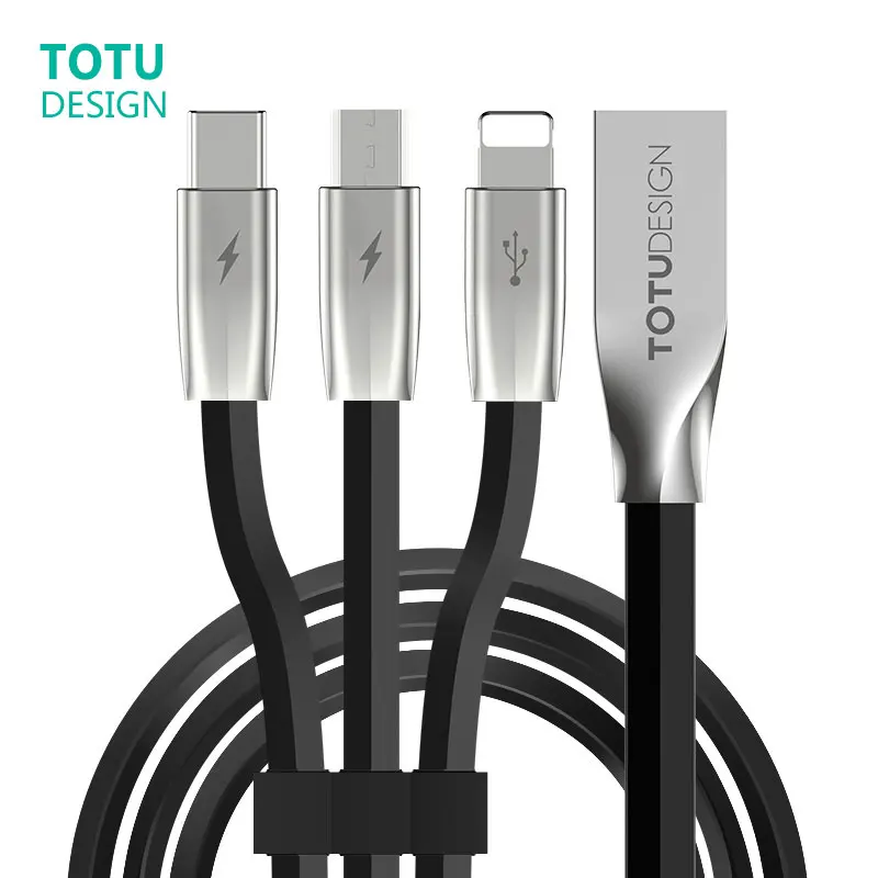 

TOTU three-in-one mobile phone line for Android mobile phone USB cable for iPhone X 7 Micro Usb cable C line mobile phone cor