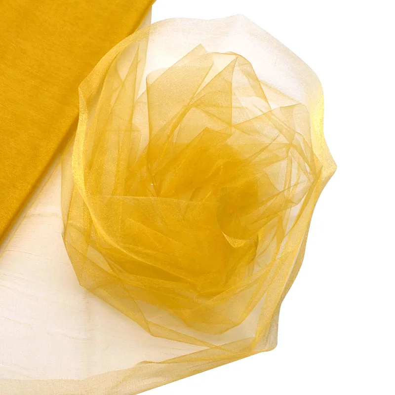 48cm x 10m Mariage Yarn Tulle Roll Sheer Crystal Organza Fabric DIY Girls Tutu Skirt for Wedding Birthday Party Decor Supplies