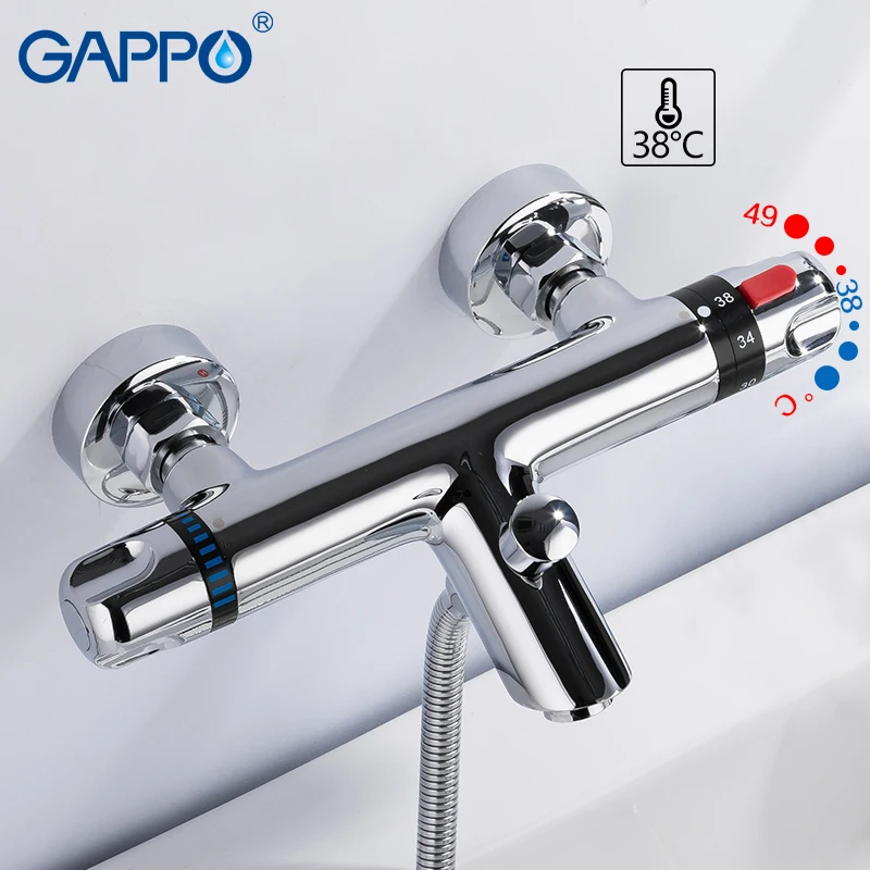 GAPPO صنبور حوض استحمام ثرموستاتي صنبور الحمام صنبور حوض خلاط حمام الحنفيات الشلال الصنابير حمام مجموعة مستلزمات الحمام الحمام نظام