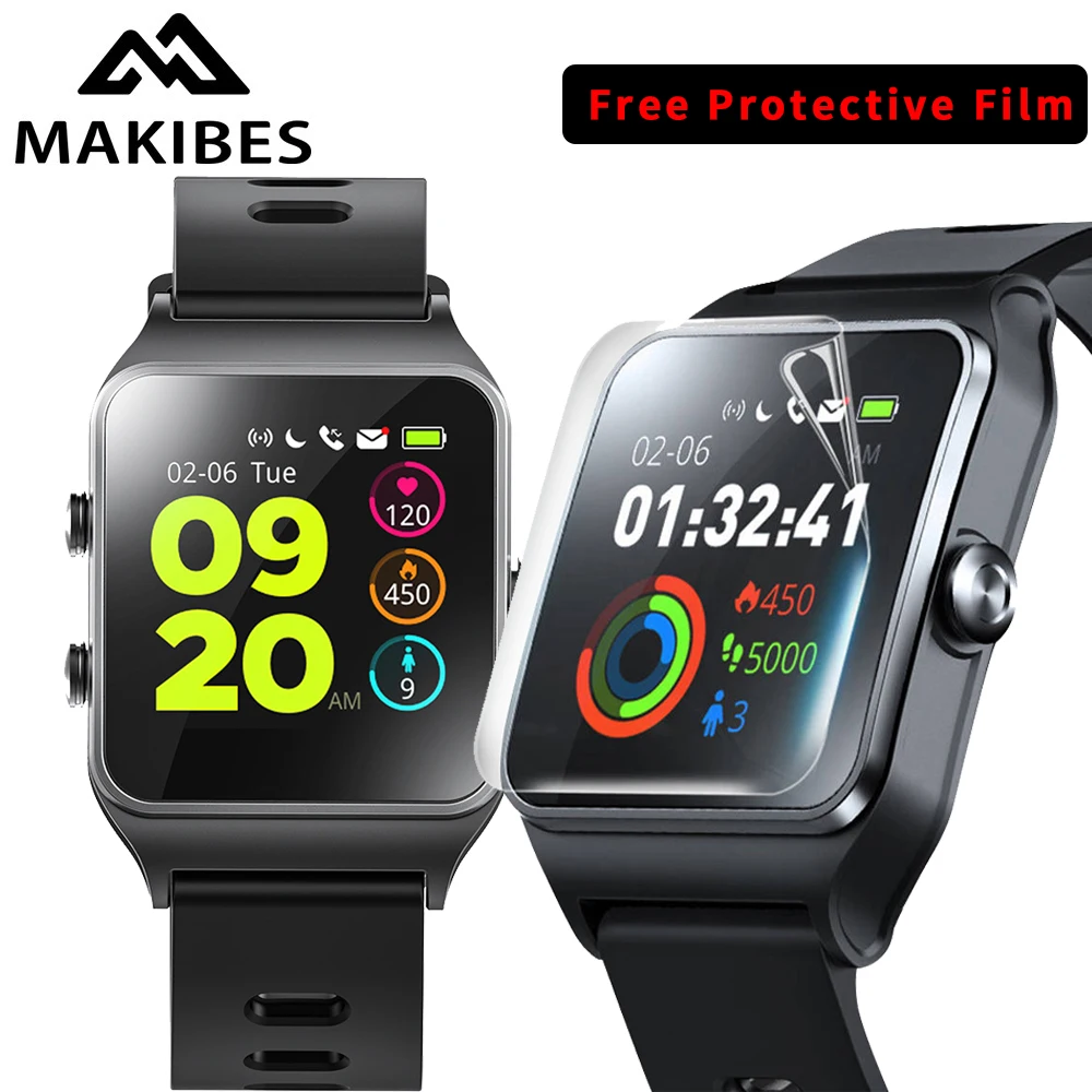 

Gift Film 17 Kinds Sport Strava Makibes BR3 Smart Watch Android iOS IP68 Waterproof Build-in GPS 1.3" Touchscreen Wristwatch Men