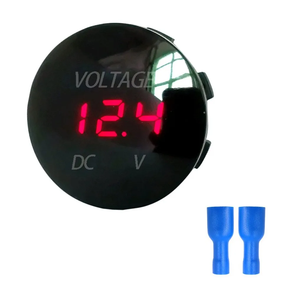 Schwarz Erduo 5-48 V Digital Panel Voltmeter Elektrische Spannungsmesser Volt Tester für Auto Motorrad Schiff Wasserdicht Rot Transparent Stil 