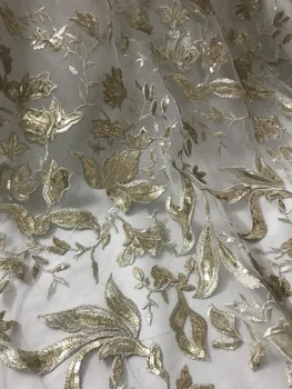 

top grade David-51115 tulle lace fabric Fashion design African French fabric embroidery cord lace fabric