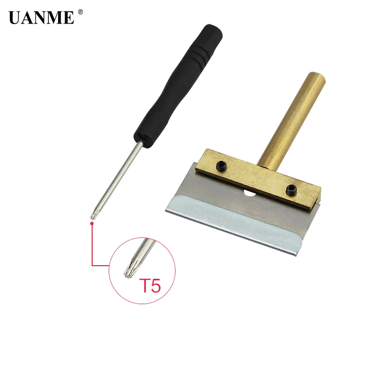 

Scraper Tool 60W T Solder Iron Tip with Blade Remove Residue LOCA Adhesive for Cell Phone Screen +T5 Screwdriver