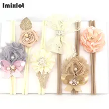 3pcs/set Mix Style Simulated-pearl Ribbon Lace Flower Headband Baby Girl Headbands Elastic Hairband Children Hair Accessories