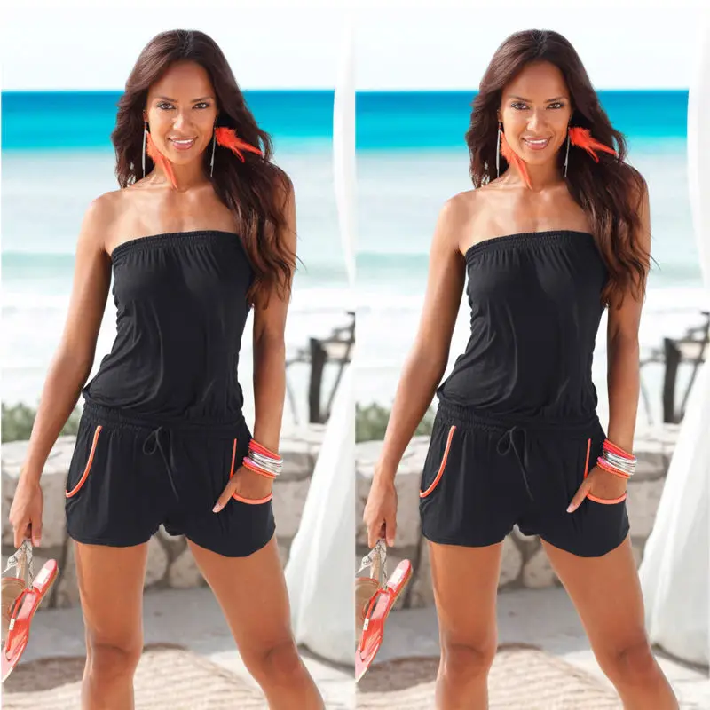 Sexy Women Summer Strapless Sleeveless Bodycon Jumpsuit Playsuit font b Romper b font Clubwear