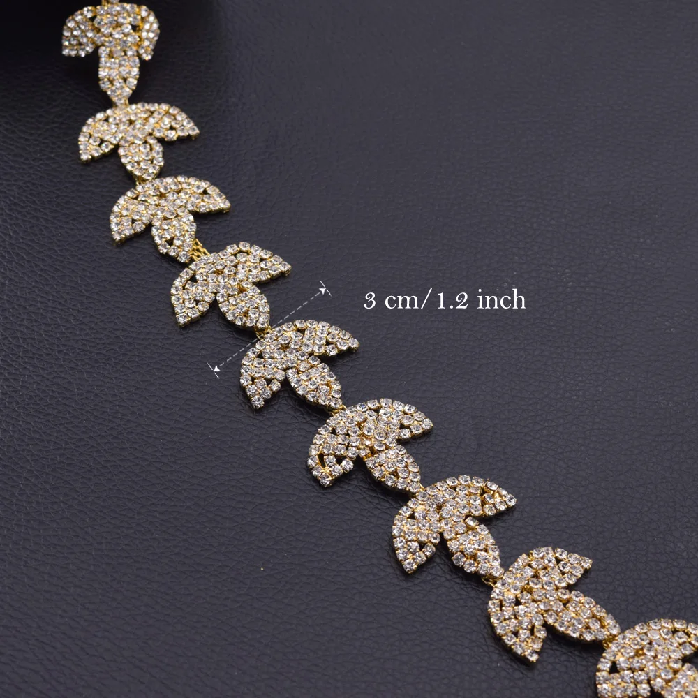 Leaves rhinestone trim HF-3296 (2)