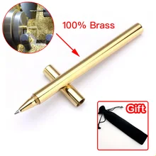 High Quality Luxury Gold Optional Minimalism Superfine Ballpoint Pen brass caneta stationery Copper ballpen Writing Office
