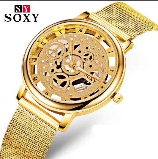 Soxy relojes Мужские часы Relogio Masculino мужские s часы лучший бренд роскошные часы erkek kol saati reloj hombre - Цвет: Gold