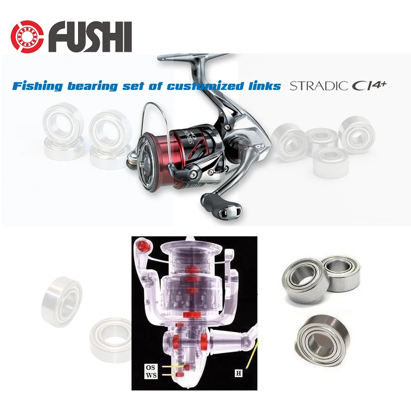 

Fishing Reel Bearing ABEC-1 Set MR84zz MR63zz MR52zz 684zz MR95zz STRADIC CI4+ 4000 Wheel Gear Ball Bearings