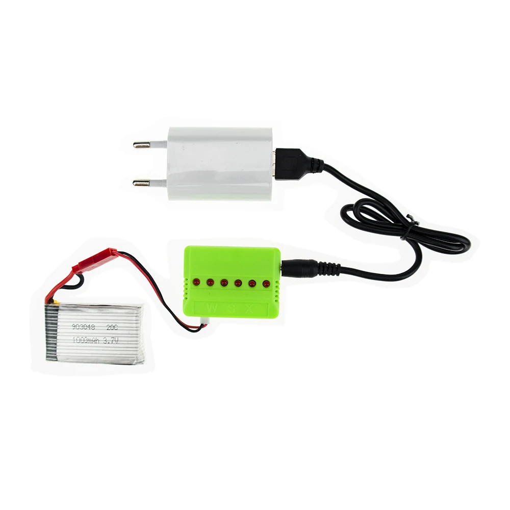 6 шт 3 7 V Lipo 1000mAh 20C JST Drone батареи с зеленым зарядным кабелем Набор для JRC H11D HQ898 RC