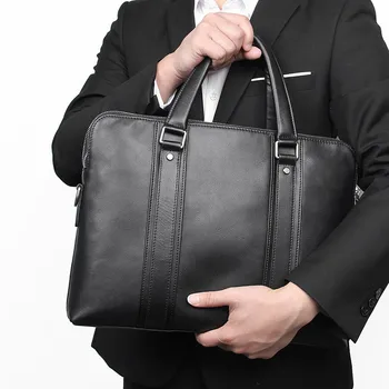 

J.M.D Genuine Leather handbag bag Men Travel for Laptop Briefcase Hand Sling handles Tote Shoulder Bag 7325-