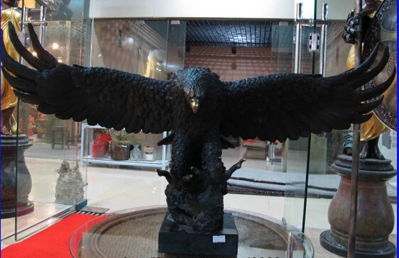

xiuli 004066 Western Art Decor Copper Bronze Marble Base Figurine Eagle Bird Statue Sculpture