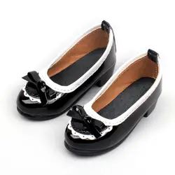 [Wamami] 122 # сзади 1/3 SD детские туфли на среднем каблуке с бантом Синтетическая кожаная обувь