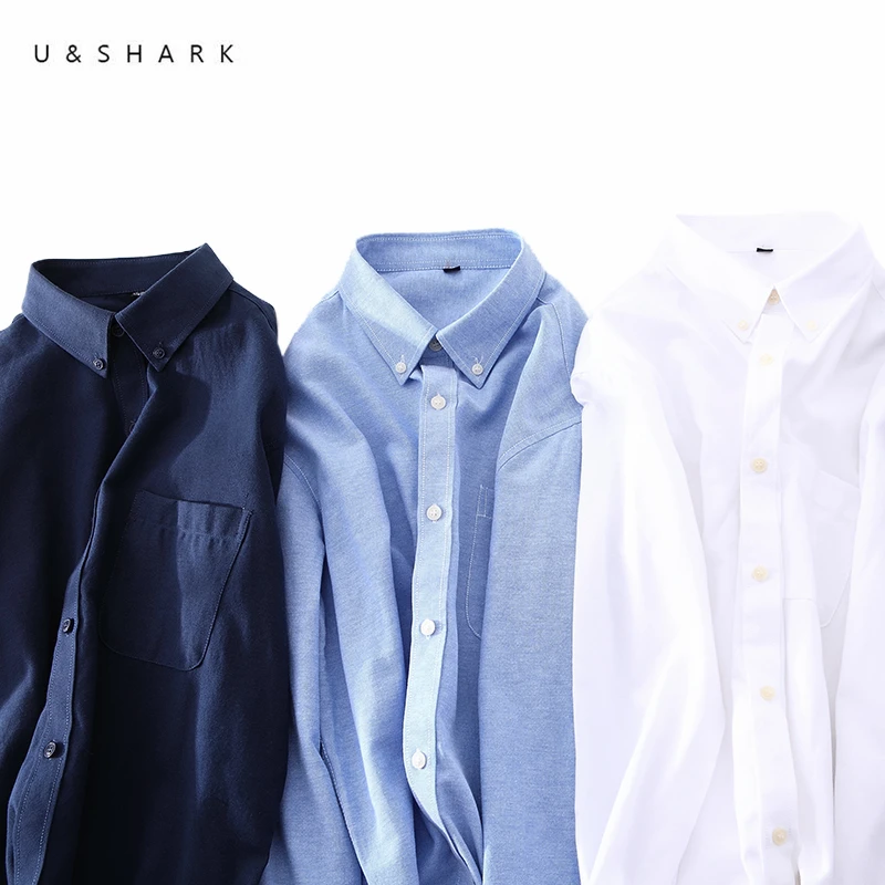 Мужская хлопковая рубашка из ткани Оксфорд с длинным рукавом|shirt male|oxford shirtcotton oxford