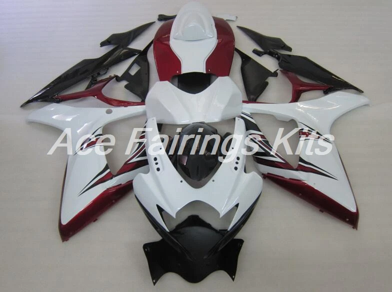 

New ABS bodywork Fairings Kit set Fit For SUZUKI GSXR600 GSXR750 06 07 R600 R750 K6 GSXR 600 750 2006 2007 cool red white