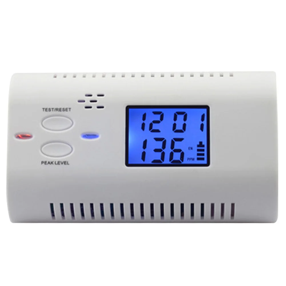 

Voice Prompt Alarm Detector LCD Display Warning Durable CO Gas Sensor Electrochemical Security Battery Operated Memory Function