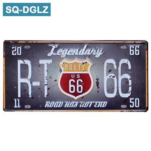 [SQ-DGLZ] доска Route 66 номерной знак магазин Настенные Декорации для бара Оловянная вывеска винтажный металлический знак домашний декор покраска плавок плакат - Цвет: 0012