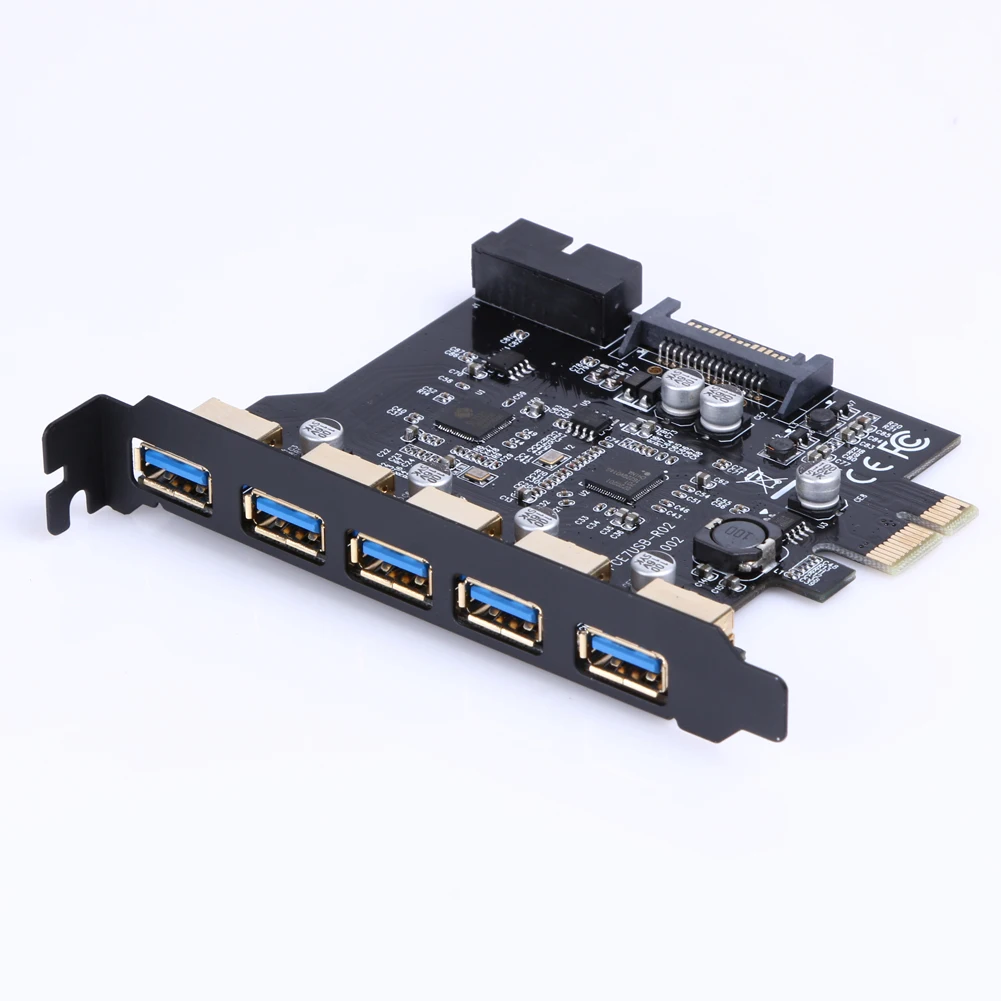 Супер Скоростной PCI-E к USB 3,0 19-Pin 5 портов PCI Express карта расширения адаптер SATA 15Pin разъем с драйверами CD для рабочего стола