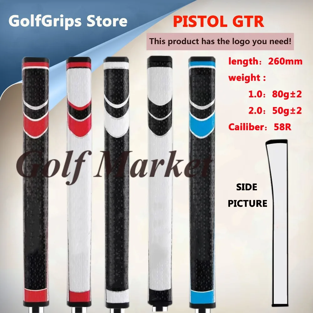 Wholesale 10pieces Non slip Golf Grips PISTOL 1.0/2.0 Two Size golf clubs putter Grip with