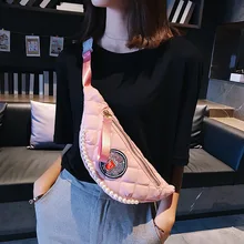 Женская вышитая жемчужная нагрудная сумка, детская поясная сумка, модная сумка для мобильного телефона, многофункциональная сумка-мессенджер с карманом, pocheteNB151