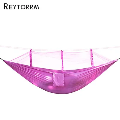 Camping Parachute Fabric Net Hammock Anti-Mosquito Hanging Hamak For Outdoor Patio Sleeping Hamac Swing Tree Bed Beach Chair 