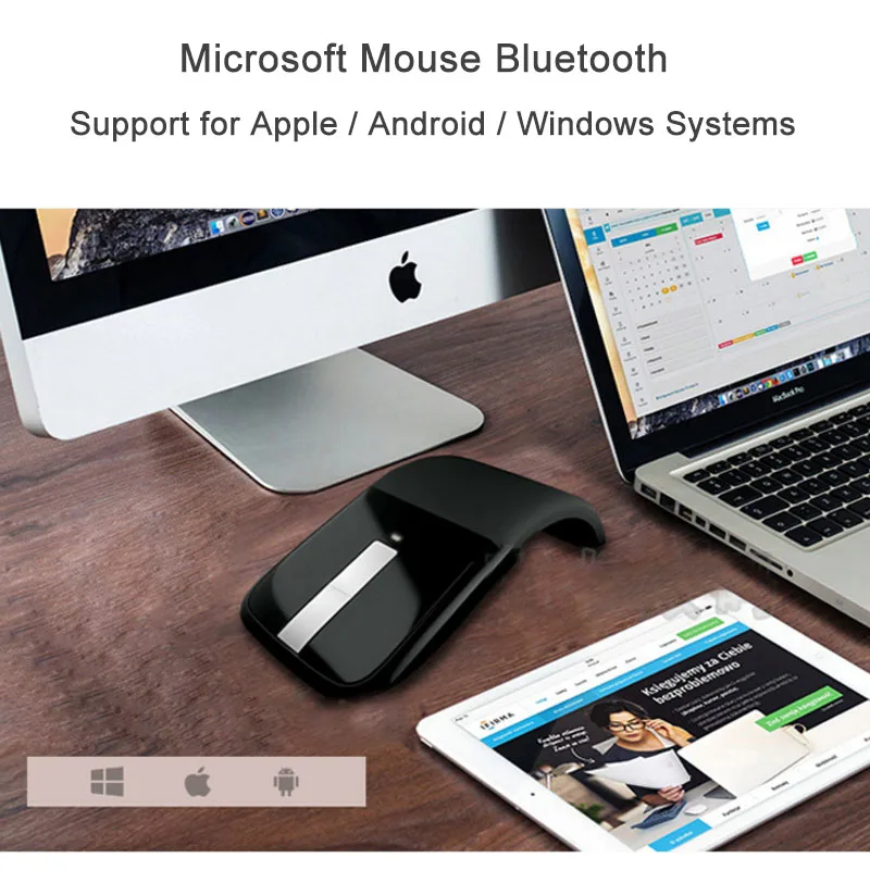 50 шт./лот Складная Беспроводная для microsoft arc мышь bluetooth сенсорная оптическая для microsoft поверхность мышь для Mac ноутбука планшета