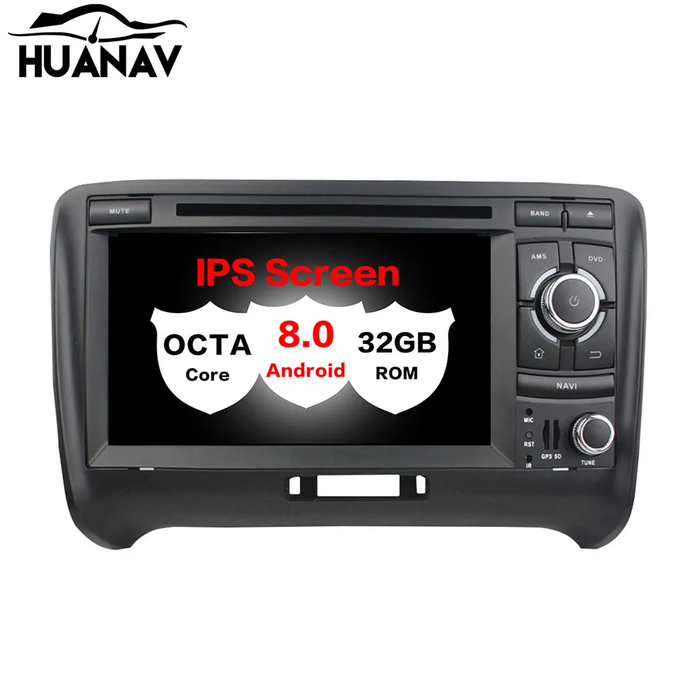 Sale HUANVA Android 8 4+32G Car CD DVD Player GPS navigation For Audi TT 2006-2013 head unit multimedia player tape recorder 8-Core 7