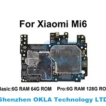 1 шт. для Xiaomi mi 6 M6 mi 6 Многоязычная глобальная фирма б/у оригинальная 6 ГБ ОЗУ 64 Гб Материнская плата логическая плата