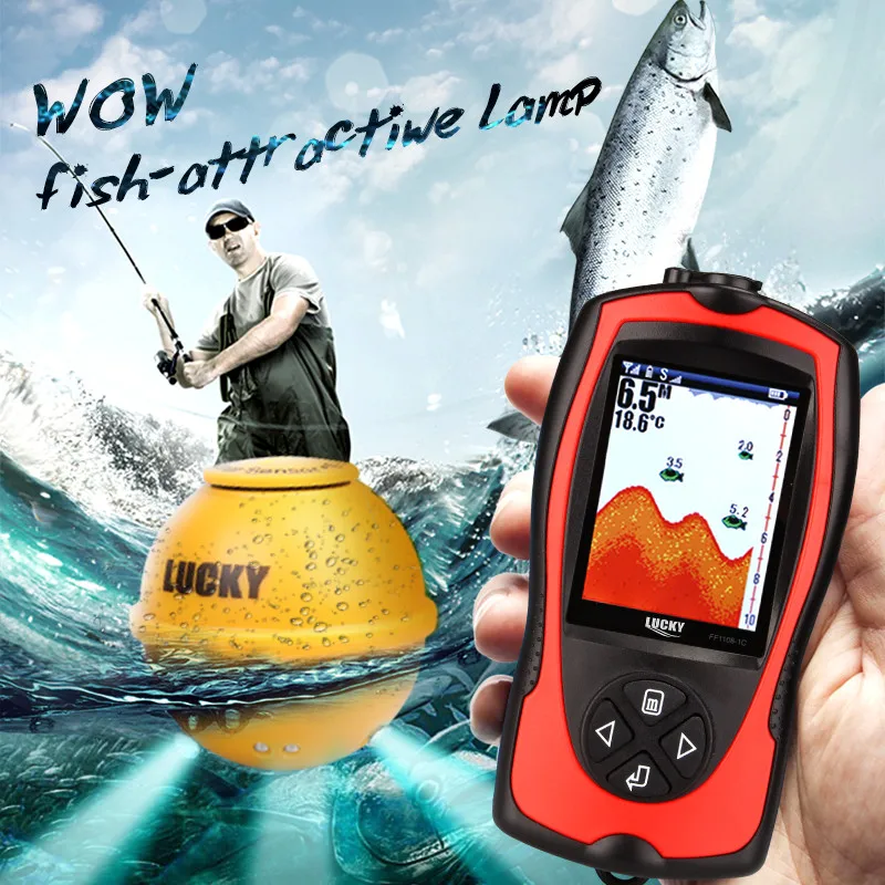 LUCKY Wireless LCD Fish Finder with Li battery Recharge Sonar Sensor