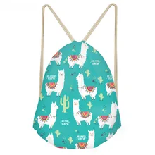 ThiKin милые животные Альпака кактус 3D печать Девушки Drawstring сумки забавные Softback хранения рюкзаки детские сумки для хранения