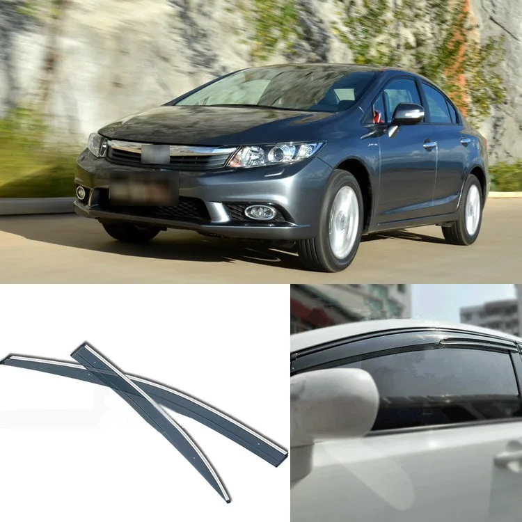 

New 4pcs Blade Side Windows Deflectors Door Sun Visor Shield For Honda Civic 2012