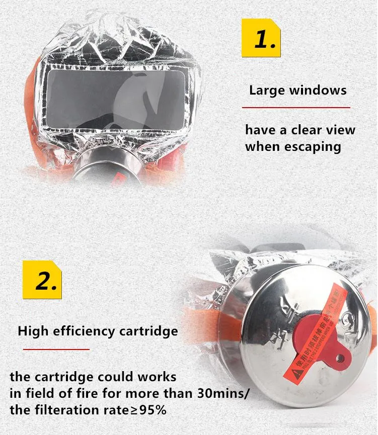 Газовая пожарная аварийная маска 30 минут кислородный дым самоспасательный дым токсичный газовый фильтр аварийный спасательный Респиратор маска