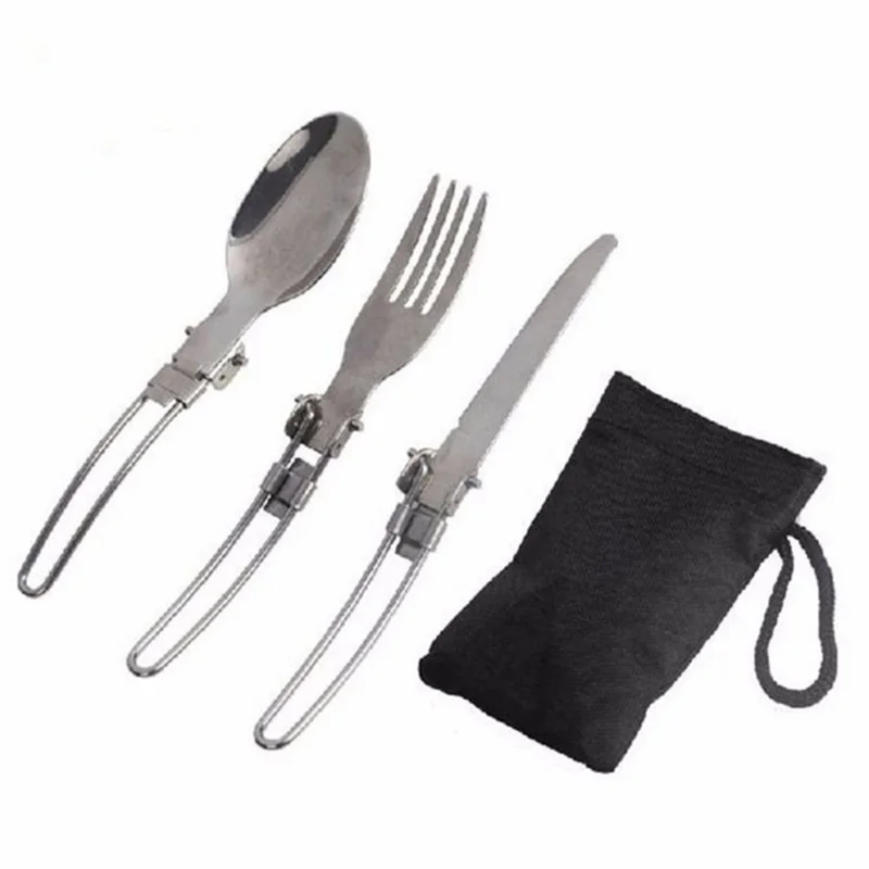 

3pcs/set Folding Camping Cutlery Utensils Portable Outdoor Tablewares Dinnerware Knife/Fork