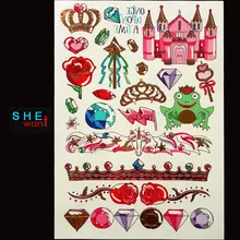 2016 Hot Children temporary tattoo body art glitter tattoo stickers waterproof wall stickers car styling Henna Tattoo