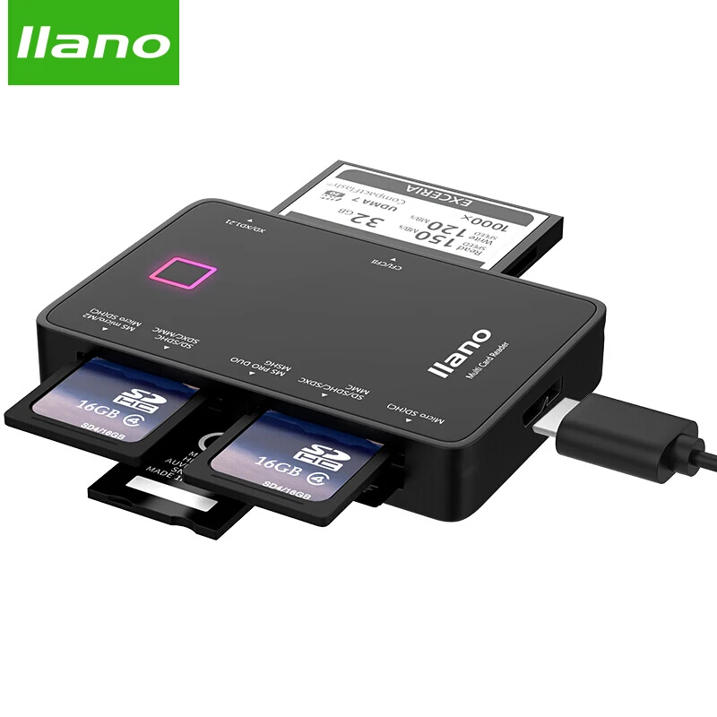 Llano 7 в 1 USB 3,0 смарт-кардридер флэш-карта памяти для TF/SD MS/CF 4 карта чтения SD/micor SD флэш-карта