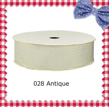 

1" inch (25mm) Silver Purl Antique White grosgrain ribbons