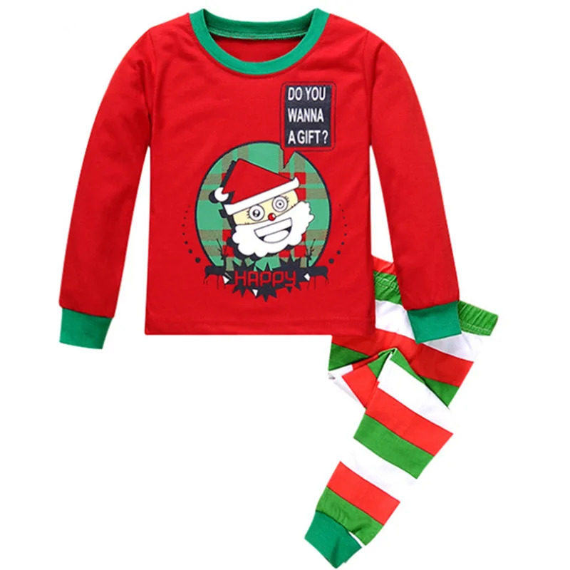 Комплект детской одежды, Рождественский Пижамный костюм для маленьких мальчиков и девочек, новогодняя Детская одежда для сна с оленем и Санта-Клаусом, комплект одежды для сна с героями мультфильмов - Цвет: 8