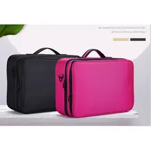 Косметический Органайзер макияж Водонепроницаемая нейлоновая сумка туалетный кошелек для хранения коробка в полоску высокого качества