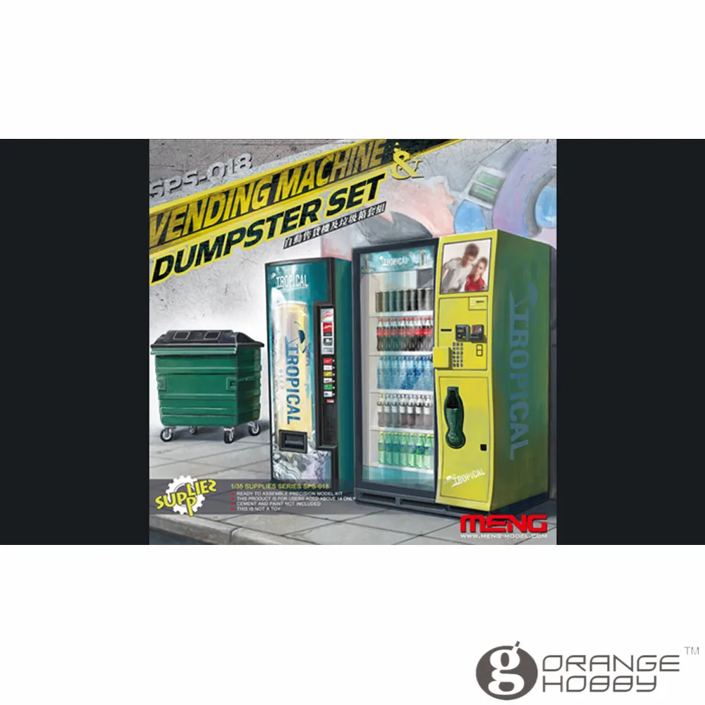 OHS Meng SPS018 1/35 торговый автомат и набор мусорных контейнеров в сборе аксессуары для