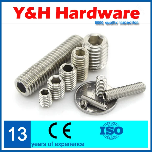 

Hex socket set screw with flat point 2PCS M14*40mm 304 stainless steel Grub Screws